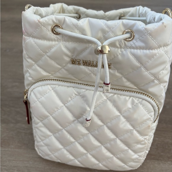 MZ Wallace Pearl Metallic Bucket Crossbody Shoulder Bag - Picture 4 of 11